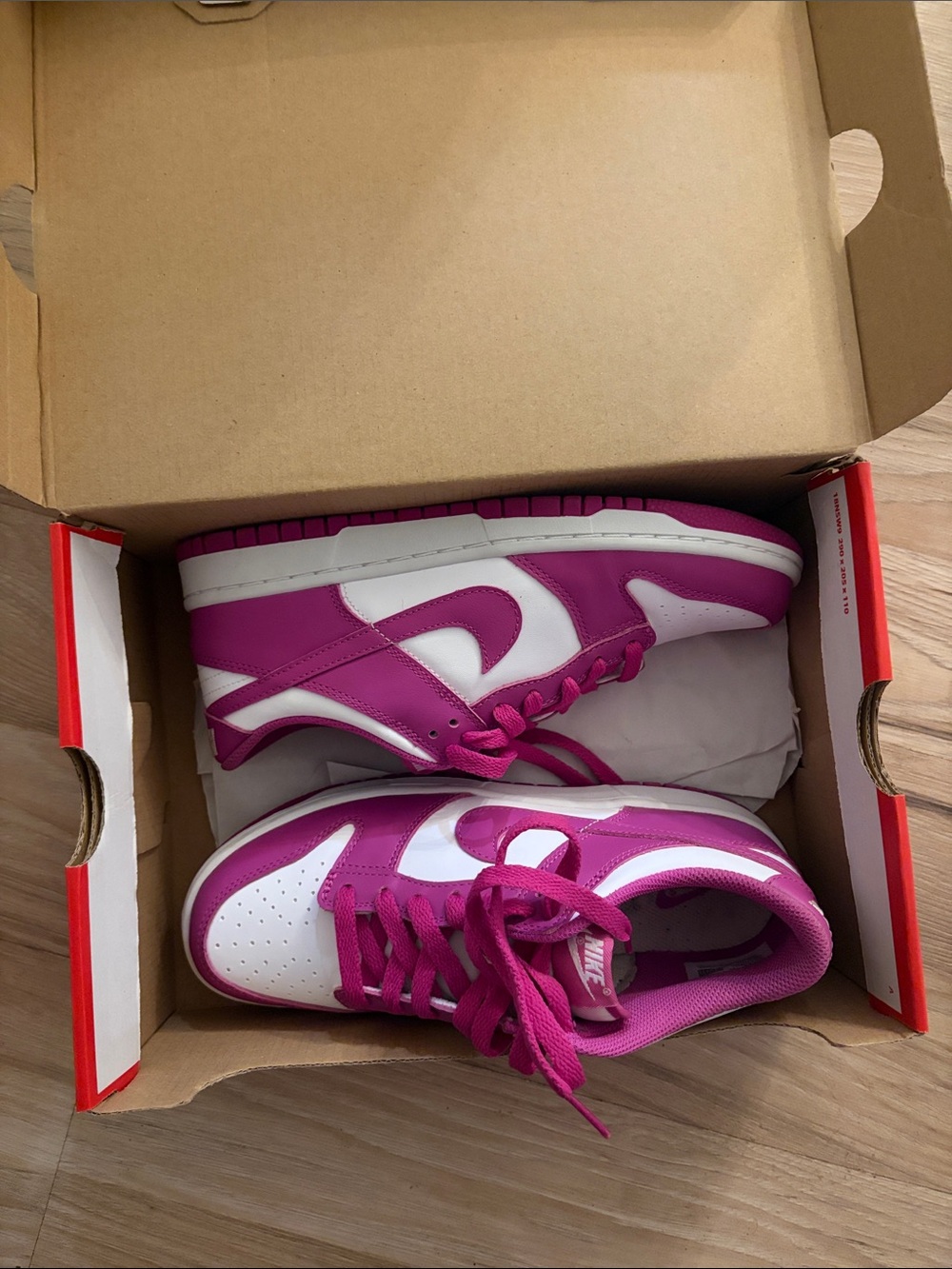 Nike Women’s Dunk Low Sneakers - White/Purple-Pink 6Y - Picture 2 of 5